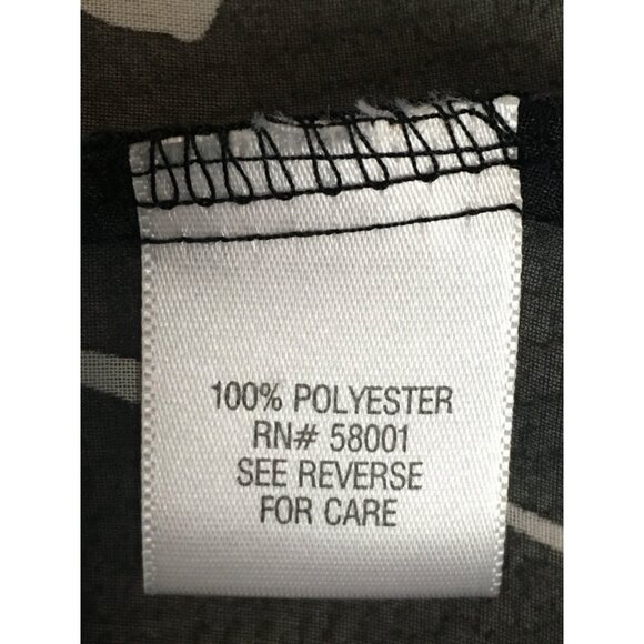 Croft n Barrow Top Women Size XL Sheer Black White Flowers Button up Long Sleeve - Picture 12 of 13